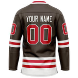 Custom Brown Red Solid Colour Hockey Jersey