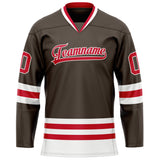 Custom Brown Red Solid Colour Hockey Jersey