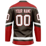 Custom Brown Red Solid Colour Hockey Jersey