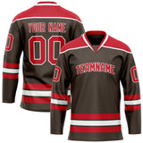 Custom Brown Red Solid Colour Hockey Jersey