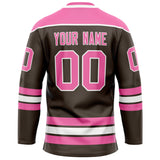 Custom Brown Pink Solid Colour Hockey Jersey