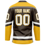 Custom Brown Gold Solid Colour Hockey Jersey