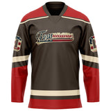 Custom Brown Cream Solid Colour Hockey Jersey