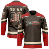 Custom Brown Cream Solid Colour Hockey Jersey