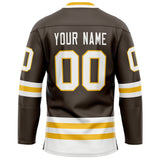 Custom Brown Gold Solid Colour Hockey Jersey