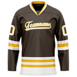 Custom Brown Gold Solid Colour Hockey Jersey