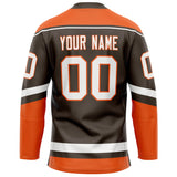 Custom Brown Orange Solid Colour Hockey Jersey