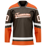 Custom Brown Orange Solid Colour Hockey Jersey