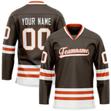 Custom Brown White Solid Colour Hockey Jersey