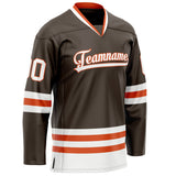 Custom Brown White Solid Colour Hockey Jersey