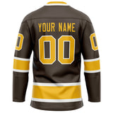 Custom Brown Gold Solid Colour Hockey Jersey