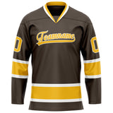 Custom Brown Gold Solid Colour Hockey Jersey