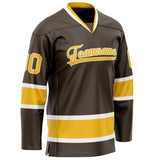 Custom Brown Gold Solid Colour Hockey Jersey