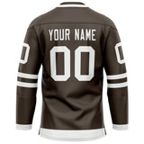 Custom Brown White Solid Colour Hockey Jersey