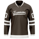 Custom Brown White Solid Colour Hockey Jersey