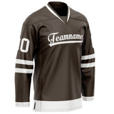 Custom Brown White Solid Colour Hockey Jersey