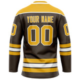 Custom Brown Gold Solid Colour Hockey Jersey