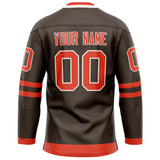 Custom Brown Red Solid Colour Hockey Jersey