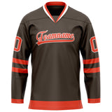 Custom Brown Red Solid Colour Hockey Jersey