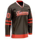 Custom Brown Red Solid Colour Hockey Jersey