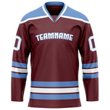 Custom Brown Light Blue Solid Colour Hockey Jersey