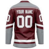 Custom Brown Gray Solid Colour Hockey Jersey