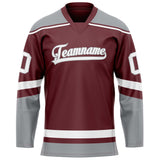 Custom Brown Gray Solid Colour Hockey Jersey