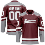 Custom Brown Gray Solid Colour Hockey Jersey