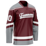 Custom Brown Gray Solid Colour Hockey Jersey