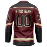 Custom Brown Black Solid Colour Hockey Jersey