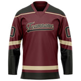 Custom Brown Black Solid Colour Hockey Jersey