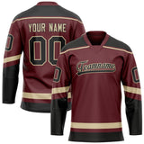 Custom Brown Black Solid Colour Hockey Jersey