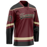 Custom Brown Black Solid Colour Hockey Jersey