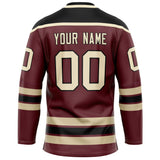 Custom Brown Cream Solid Colour Hockey Jersey