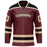 Custom Brown Cream Solid Colour Hockey Jersey