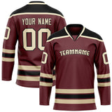 Custom Brown Cream Solid Colour Hockey Jersey