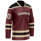 Custom Brown Cream Solid Colour Hockey Jersey