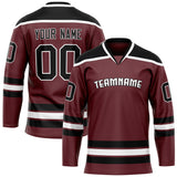 Custom Brown Black Solid Colour Hockey Jersey