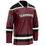 Custom Brown Black Solid Colour Hockey Jersey