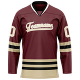 Custom Brown Cream Solid Colour Hockey Jersey