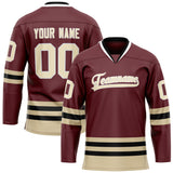 Custom Brown Cream Solid Colour Hockey Jersey