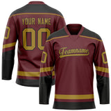 Custom Brown Old Gold Solid Colour Hockey Jersey