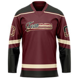 Custom Brown Cream Solid Colour Hockey Jersey