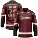 Custom Brown Cream Solid Colour Hockey Jersey