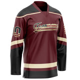 Custom Brown Cream Solid Colour Hockey Jersey