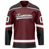 Custom Brown White Solid Colour Hockey Jersey