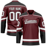 Custom Brown White Solid Colour Hockey Jersey