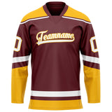 Custom Brown Gold Solid Colour Hockey Jersey