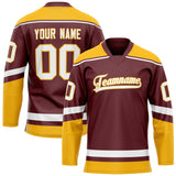 Custom Brown Gold Solid Colour Hockey Jersey