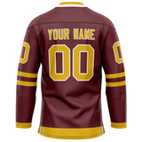 Custom Brown Gold Solid Colour Hockey Jersey